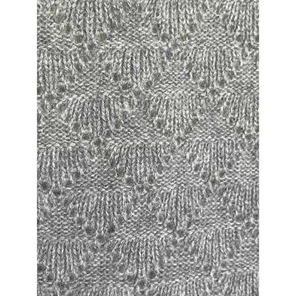 Max Studio Cashmere Gray Diamond Pattern Open Cardigan Sweater Medium - Picture 7 of 8